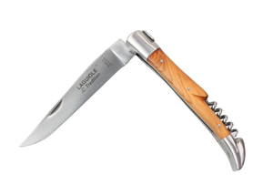 Laguiole Tradition Pocket Knife with Corkscrew - Olive Tree
