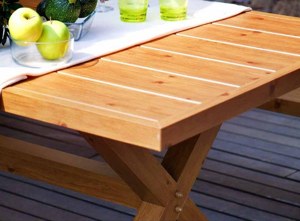 Aluminium Table with Woodgrain film